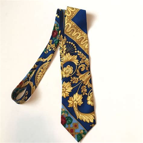 blue and gold versace tie|Versace scarves for men.